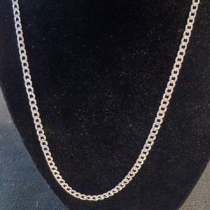Sterling Silver Cuban Link Necklace Stamped Italy 925 20"